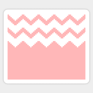 Zigzag geometric pattern - pink and white. Sticker